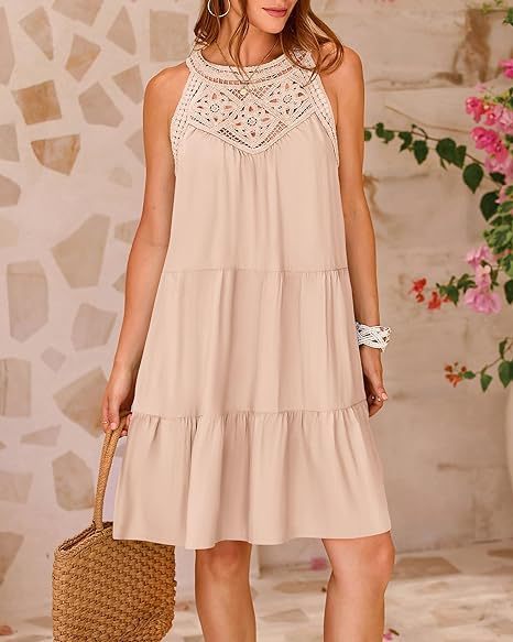 Summer dress with floral lace