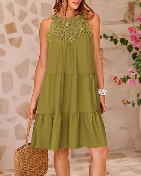 Summer dress with floral lace