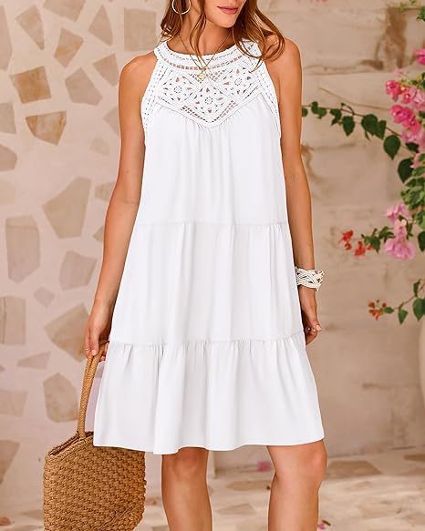 Summer dress with floral lace